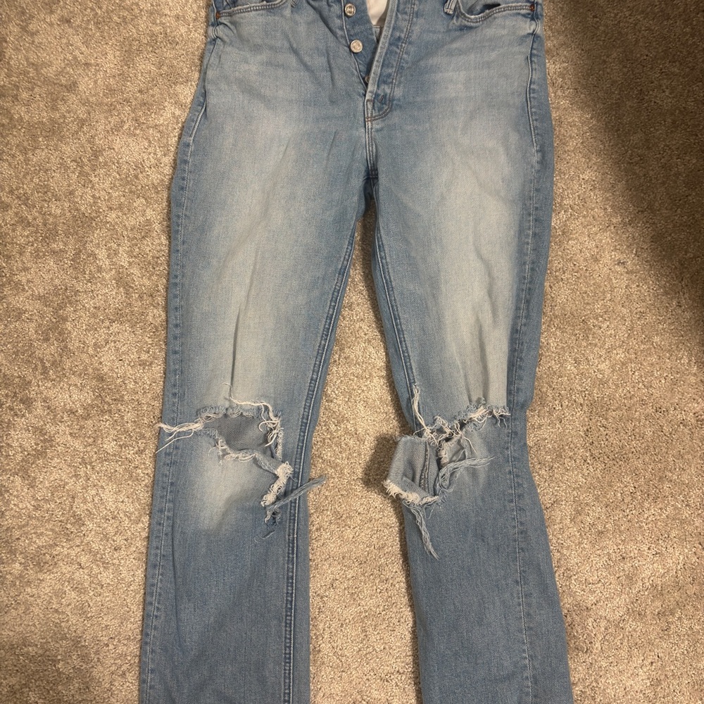 Mother superior Blue Distressed Women's Jeans